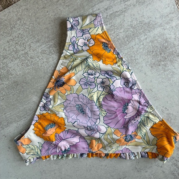 Cupshe Floral Bikini Set Purple Orange Multicolor Flowers Large - Picture 10 of 13